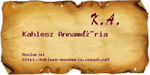 Kahlesz Annamária névjegykártya